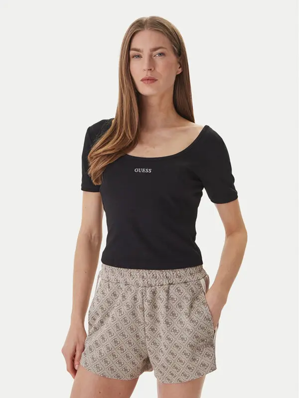 Guess Guess T-shirt V6GP04 K2969 Crna Slim Fit
