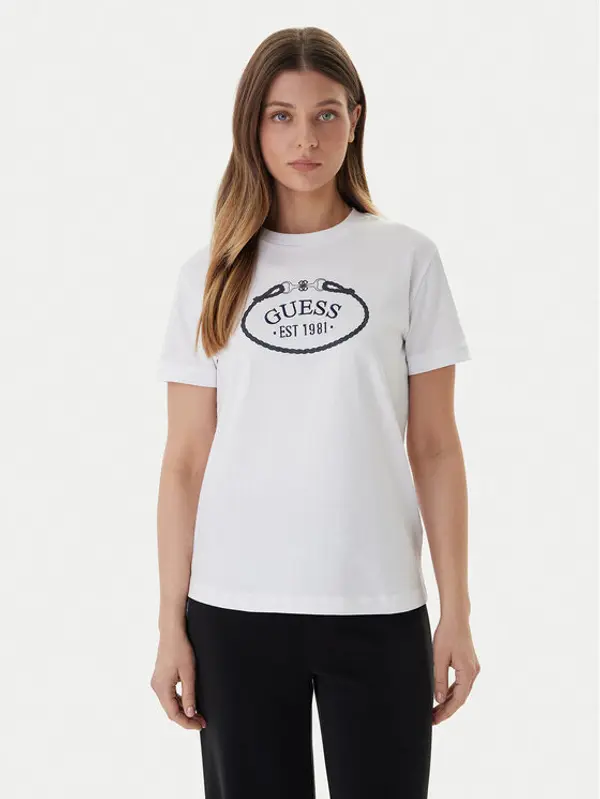 Guess Guess T-shirt V6RI04 K8FQ4 Bijela Regular Fit