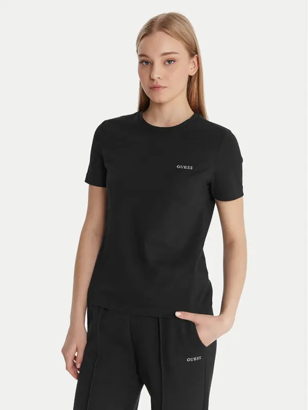 Guess Guess T-shirt V6RI07 J1314 Crna Regular Fit