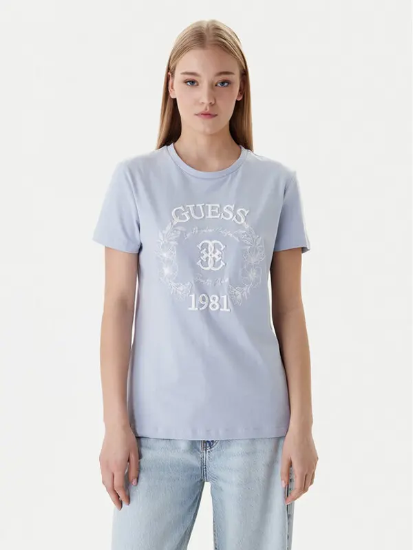 Guess Guess T-shirt V6RI12 J1314 Svijetloplava Regular Fit