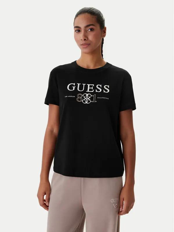 Guess Guess T-shirt V6RI13 KD772 Crna Regular Fit