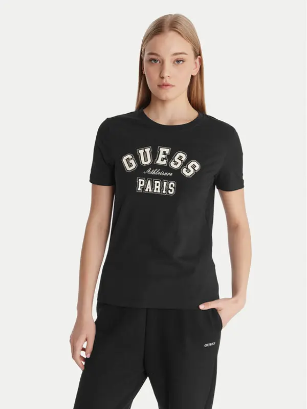 Guess Guess T-shirt V6RI15 J1314 Crna Regular Fit