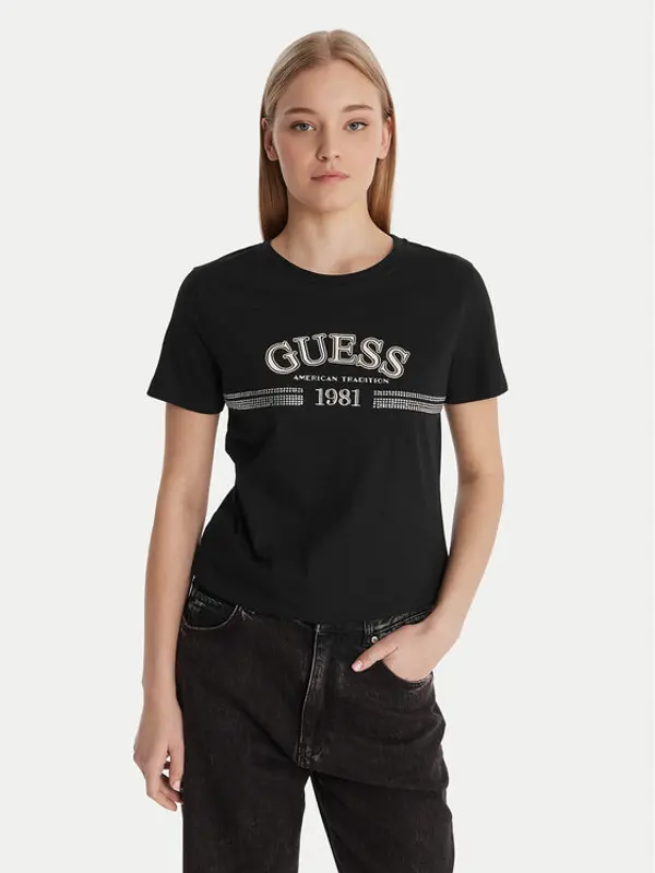 Guess Guess T-shirt V6RI16 I3Z14 Crna Regular Fit