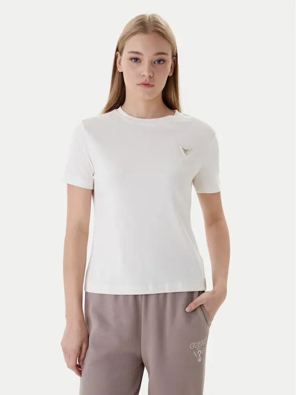 Guess Guess T-shirt V6RI17 KD741 Écru Regular Fit