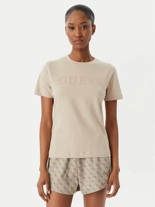 Guess Guess T-shirt V6RI20 J1314 Bež Regular Fit