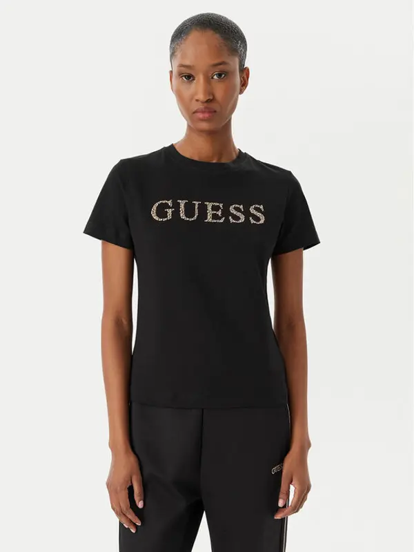 Guess Guess T-shirt V6RI20 J1314 Crna Regular Fit