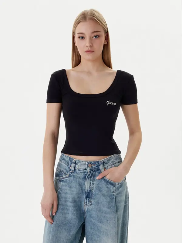 Guess Guess T-shirt V6RP05 K8RT2 Crna Regular Fit