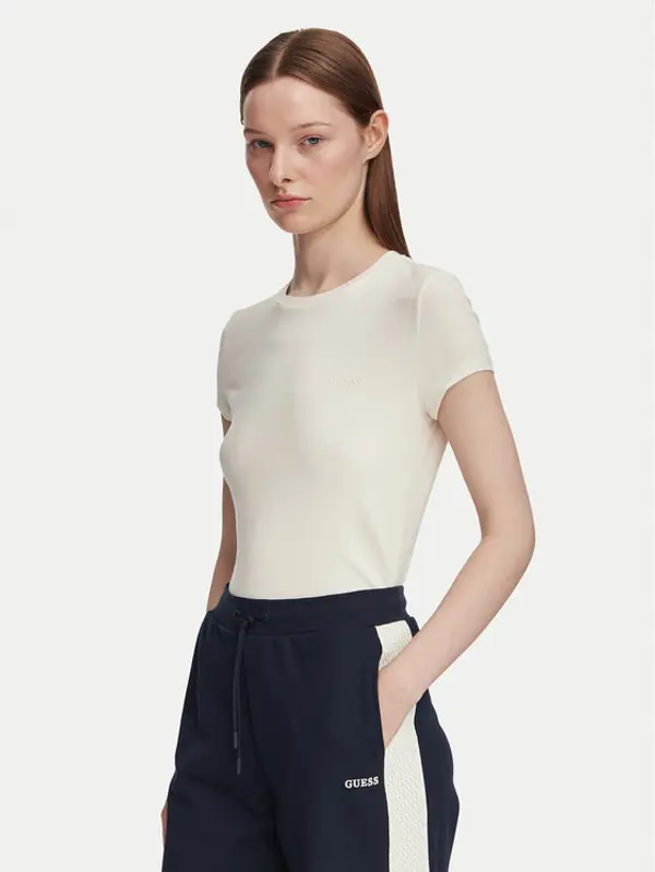 Guess Guess T-shirt V6YI24 K4787 Svijetlo bež Slim Fit