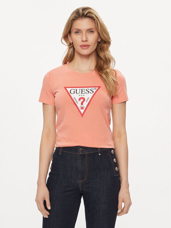 Guess Guess T-shirt W1YI1B I3Z14 Koraljna Slim Fit