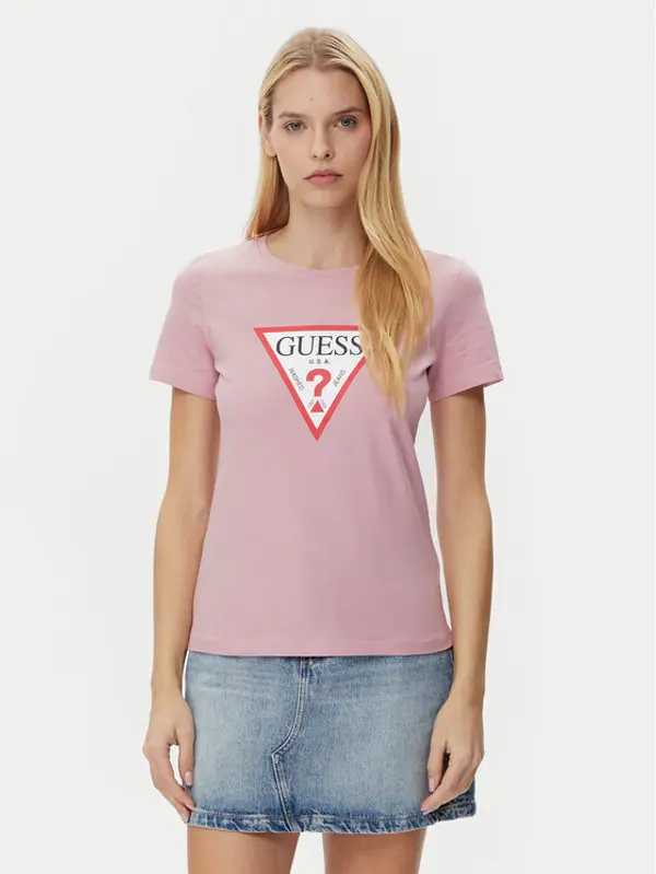 Guess Guess T-shirt W1YI1B I3Z14 Ljubičasta Regular Fit