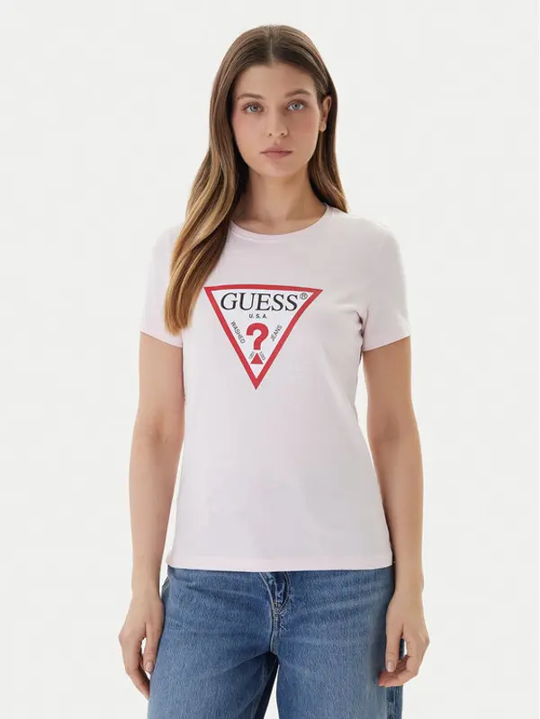 Guess Guess T-shirt W1YI1B I3Z14 Ružičasta Regular Fit