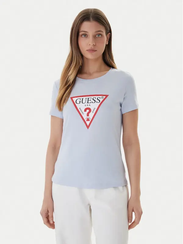 Guess Guess T-shirt W1YI1B I3Z14 Svijetloplava Regular Fit