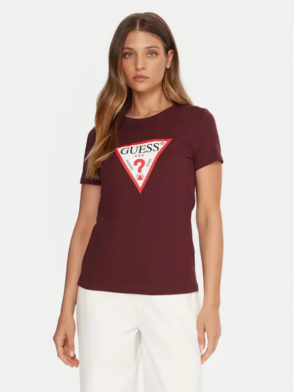 Guess Guess T-shirt W1YI1B I3Z14 Tamnocrvena Regular Fit