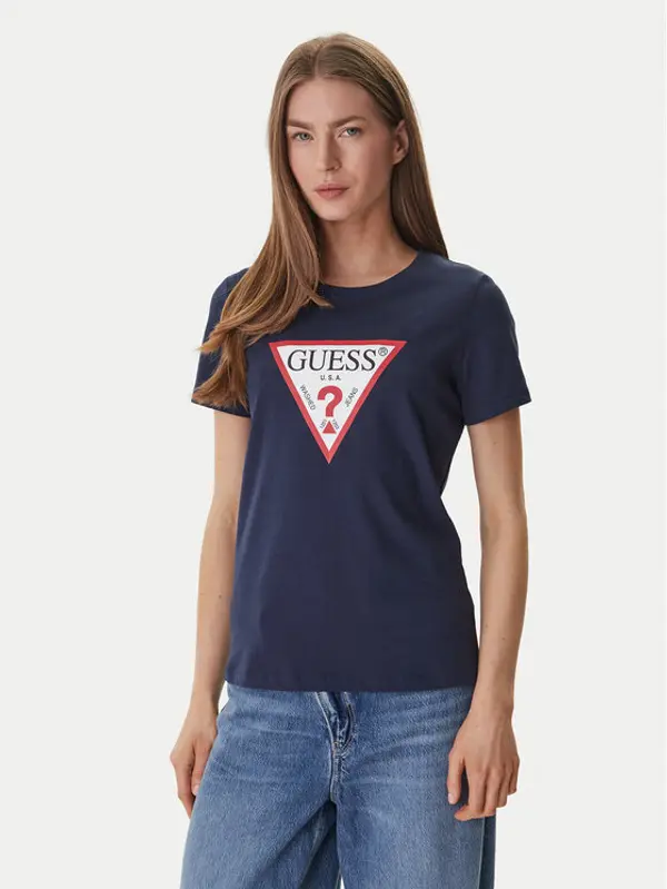 Guess Guess T-shirt W1YI1B I3Z14 Tamnoplava Regular Fit
