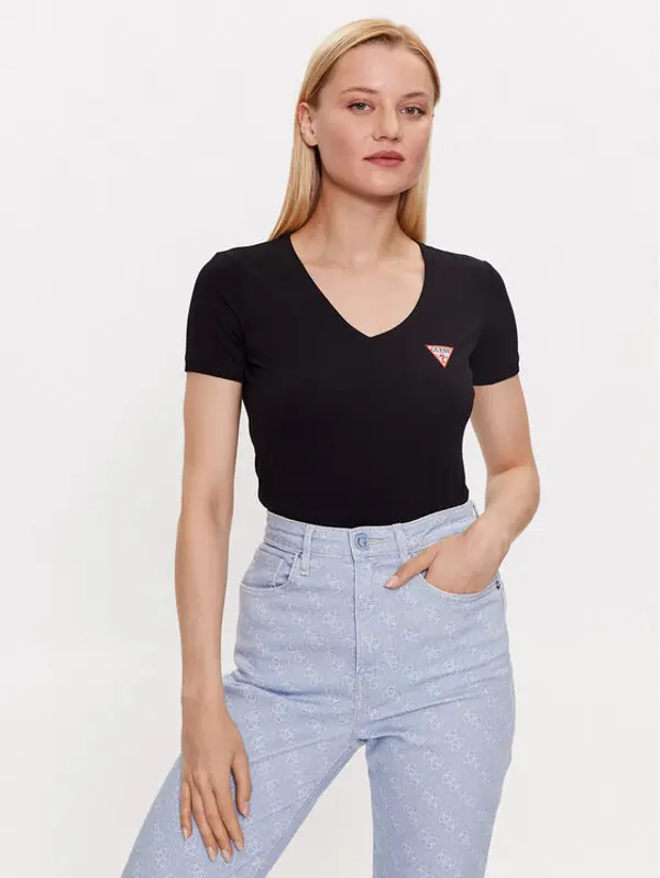 Guess Guess T-shirt W2YI45 J1314 Crna Slim Fit