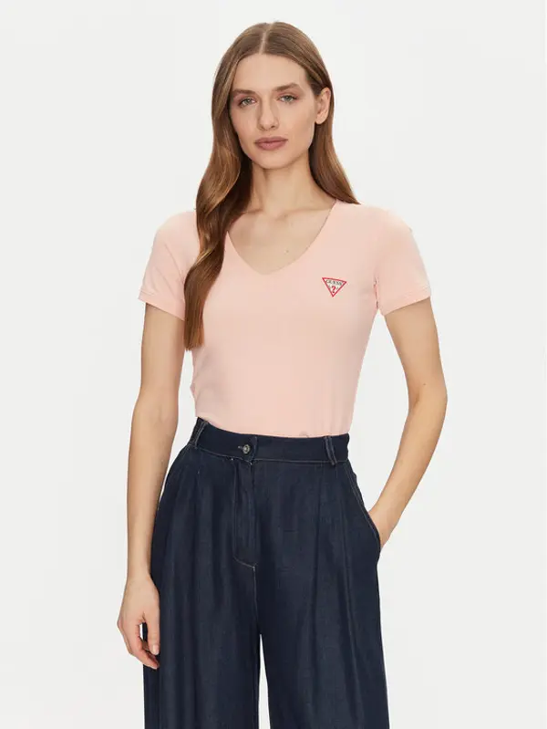 Guess Guess T-shirt W2YI45 J1314 Narančasta Slim Fit