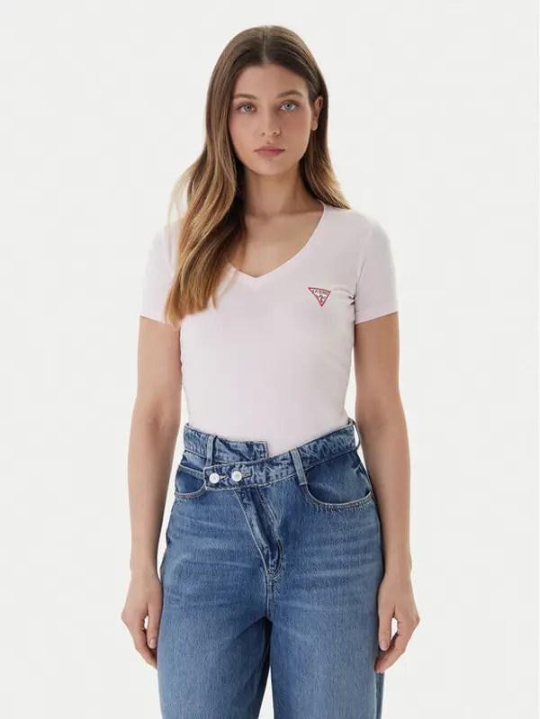 Guess Guess T-shirt W2YI45 J1314 Ružičasta Slim Fit