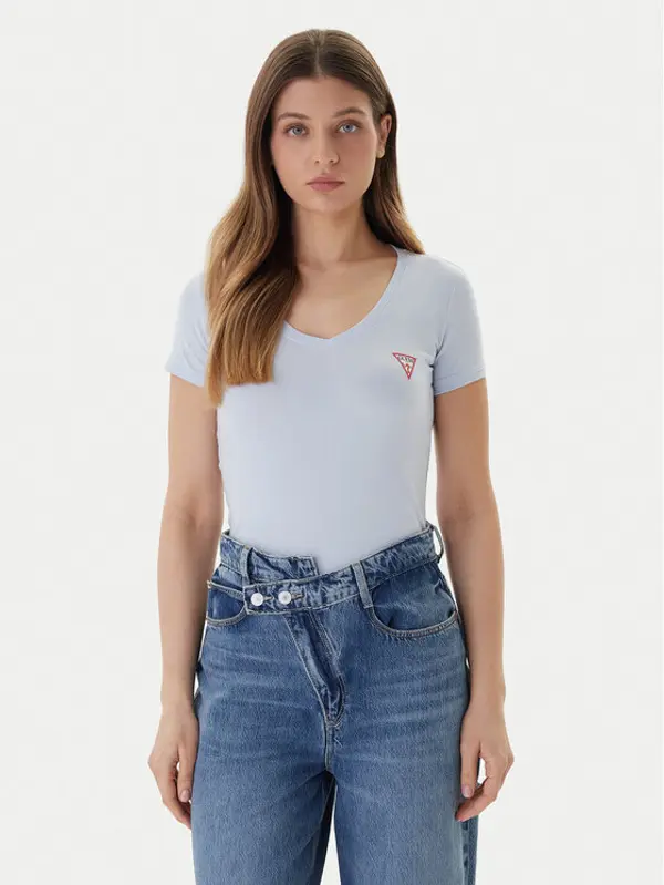 Guess Guess T-shirt W2YI45 J1314 Svijetloplava Slim Fit