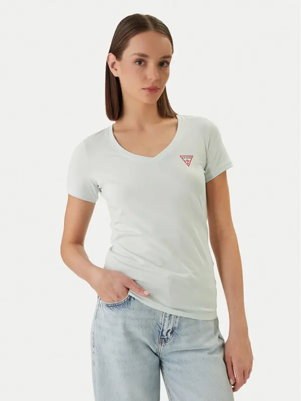 Guess Guess T-shirt W2YI45 J1314 Zelena Slim Fit