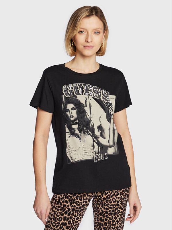 Guess Guess T-shirt W3RI20 K9RM3 Crna Regular Fit