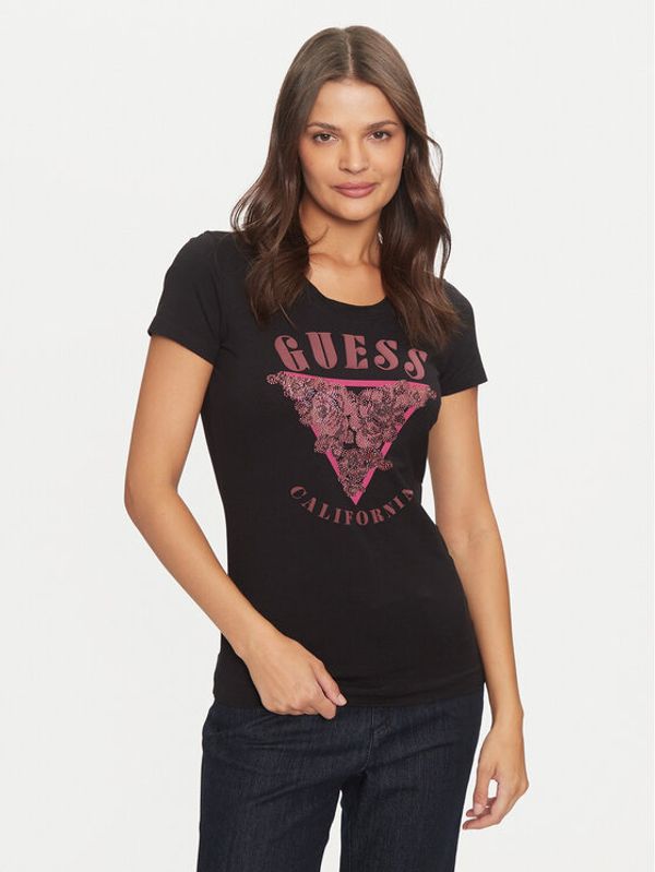 Guess Guess T-shirt W4BI19 J1314 Crna Slim Fit