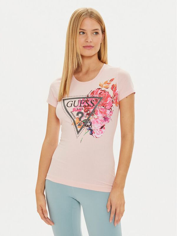 Guess Guess T-shirt W4BI23 J1314 Ružičasta Slim Fit