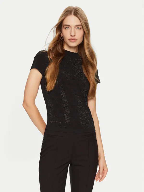 Guess Guess T-shirt W4BI26 J1314 Crna Slim Fit