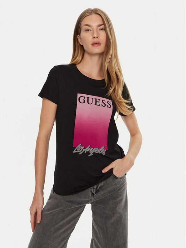 Guess Guess T-shirt W4BI30 JA914 Crna Regular Fit