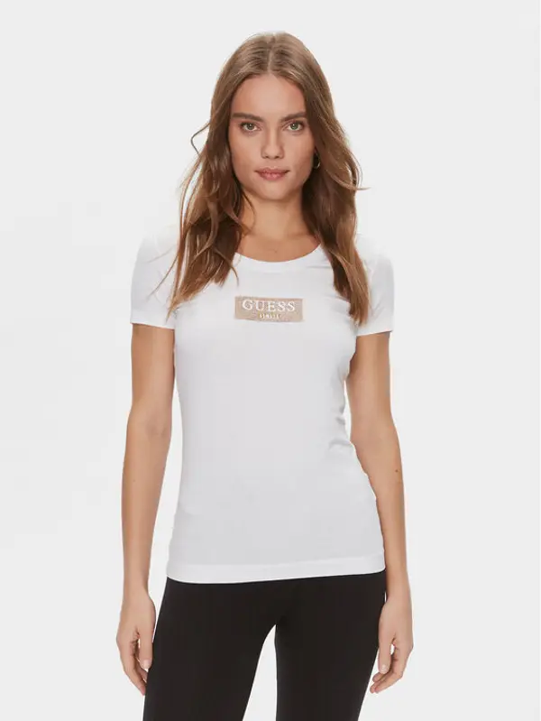 Guess Guess T-shirt W4RI33 J1314 Bijela Slim Fit