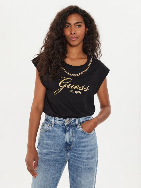 Guess Guess T-shirt W4YI16 I3Z14 Crna Regular Fit