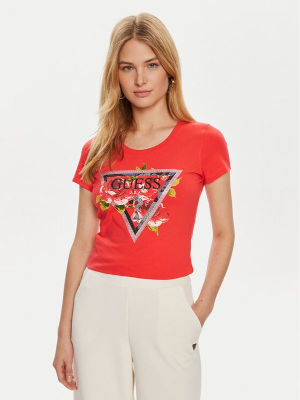 Guess Guess T-shirt W4YI71 J1314 Crvena Regular Fit