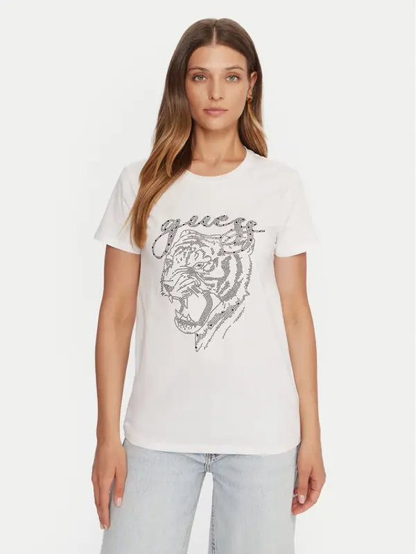 Guess Guess T-shirt W5BI32 K9RM1 Bijela Relaxed Fit