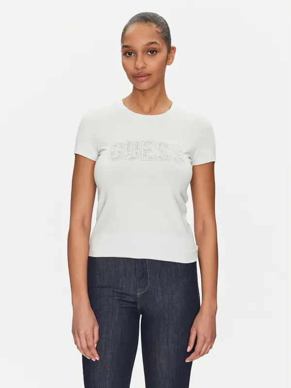 Guess Guess T-shirt W5GI04 J1314 Svijetloplava Slim Fit