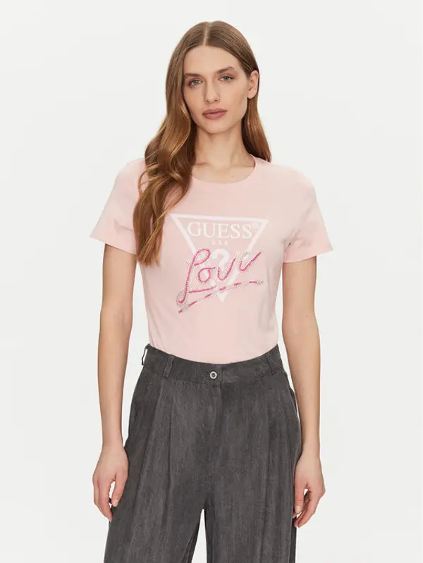 Guess Guess T-shirt W5GI05 I3Z14 Ružičasta Regular Fit