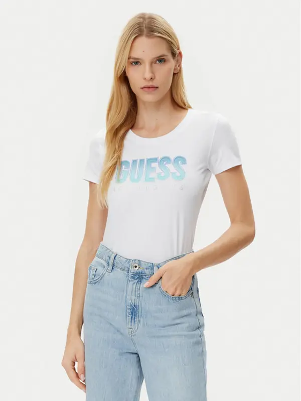Guess Guess T-shirt W5GI14 J1314 Bijela Regular Fit