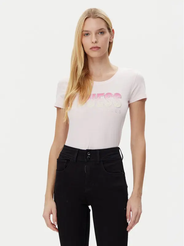 Guess Guess T-shirt W5GI14 J1314 Ružičasta Regular Fit