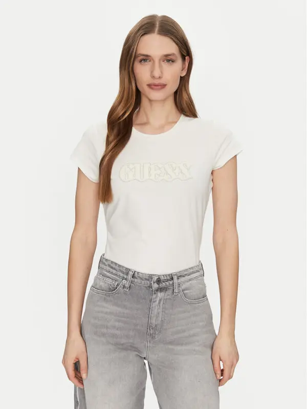 Guess Guess T-shirt W5GI42 J1314 Écru Regular Fit