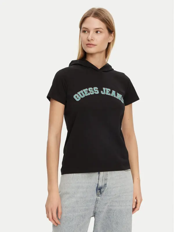 Guess Guess T-shirt W5GP28 J1314 Crna Regular Fit
