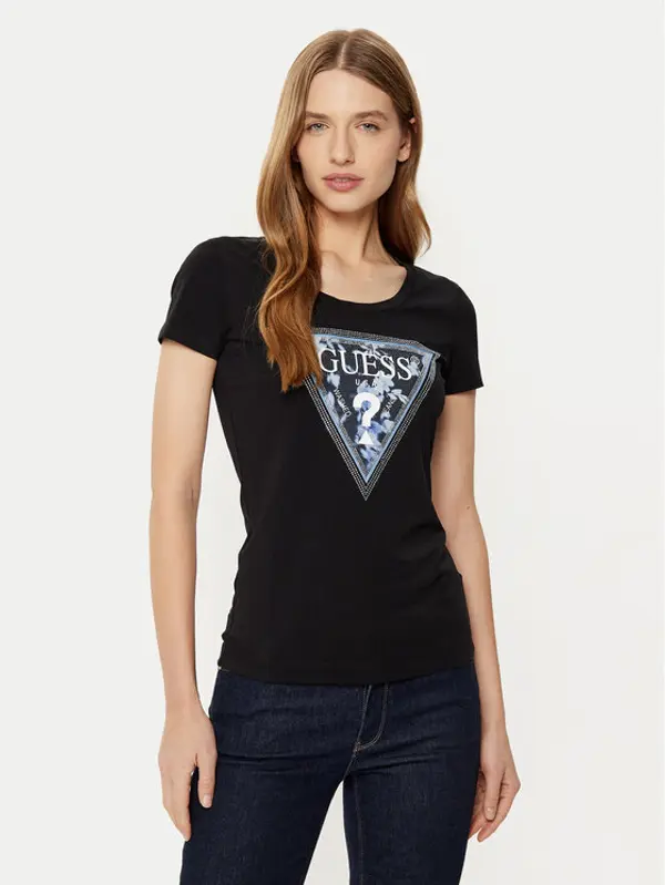Guess Guess T-shirt W5RI00 J1314 Crna Regular Fit