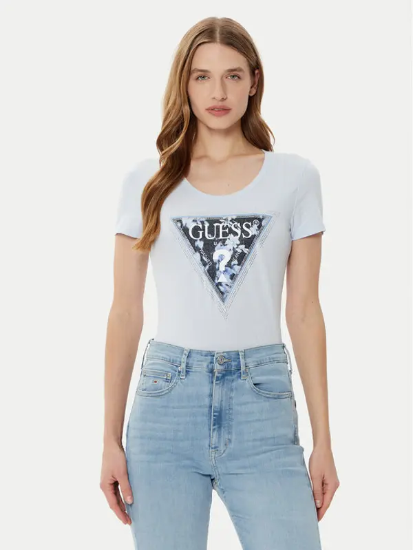 Guess Guess T-shirt W5RI00 J1314 Plava Regular Fit