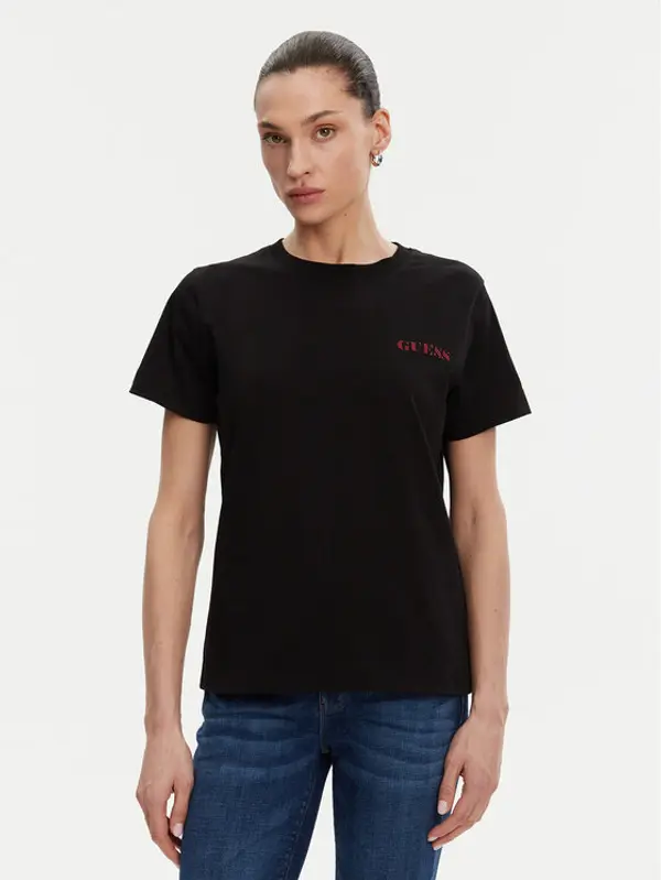 Guess Guess T-shirt W5RI04 I3Z14 Crna Regular Fit