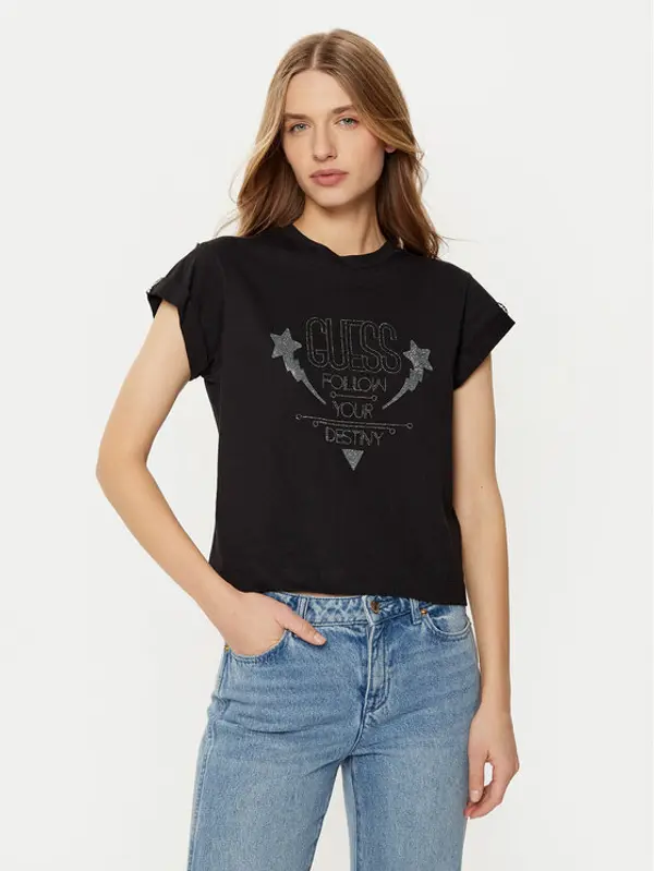 Guess Guess T-shirt W5RI06 I3Z14 Crna Regular Fit