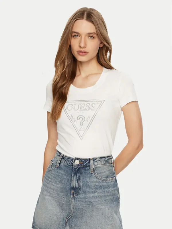 Guess Guess T-shirt W5RI11 J1314 Bijela Regular Fit