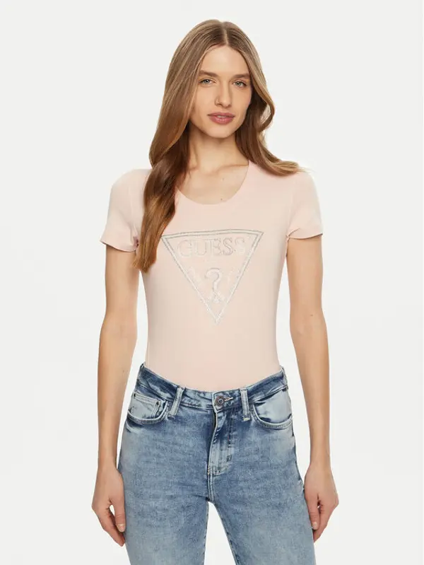 Guess Guess T-shirt W5RI11 J1314 Ružičasta Regular Fit