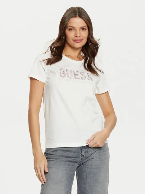 Guess Guess T-shirt W5RI19 I3Z14 Bijela Regular Fit