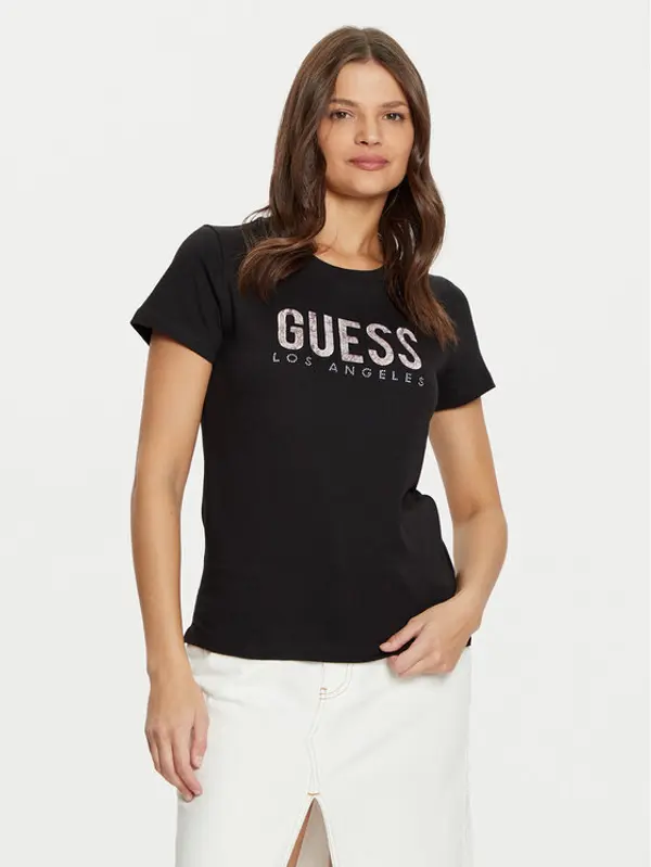 Guess Guess T-shirt W5RI19 I3Z14 Crna Regular Fit