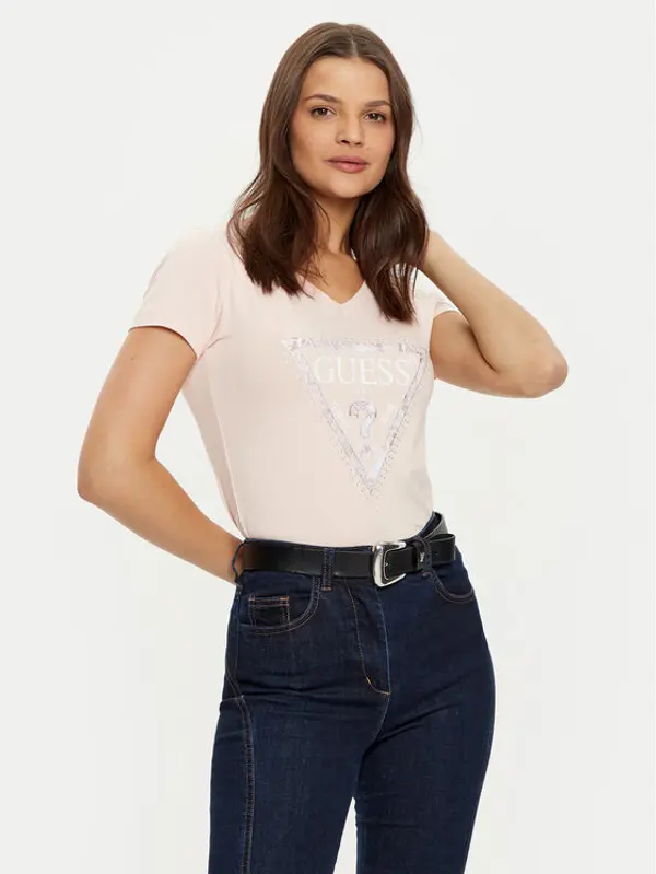 Guess Guess T-shirt W5RI21 J1314 Bež Regular Fit