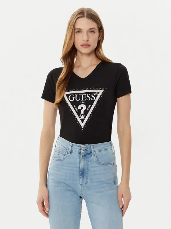 Guess Guess T-shirt W5RI21 J1314 Crna Regular Fit