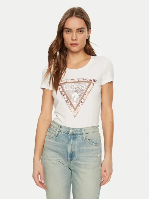 Guess Guess T-shirt W5RI22 J1314 Bijela Regular Fit