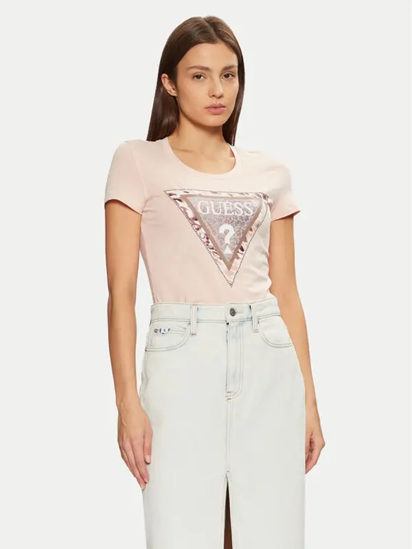 Guess Guess T-shirt W5RI22 J1314 Écru Regular Fit